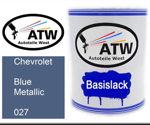 Chevrolet, Blue Metallic, 027: 1L Lackdose, von ATW Autoteile West.